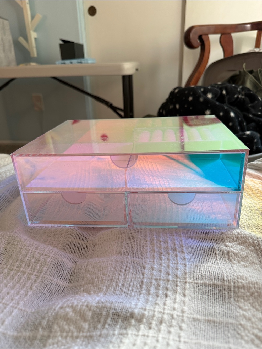 Iridescent Acrylic 3-Drawer Jewelry Organizer